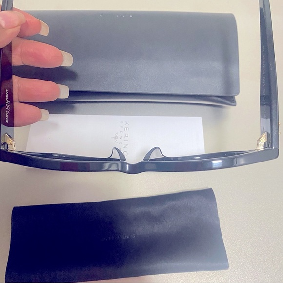 NEW SAINT LAURENT YSL SL M8/FN 001 Sunglasses in Black With YSL Logo in Gold - Picture 10 of 16